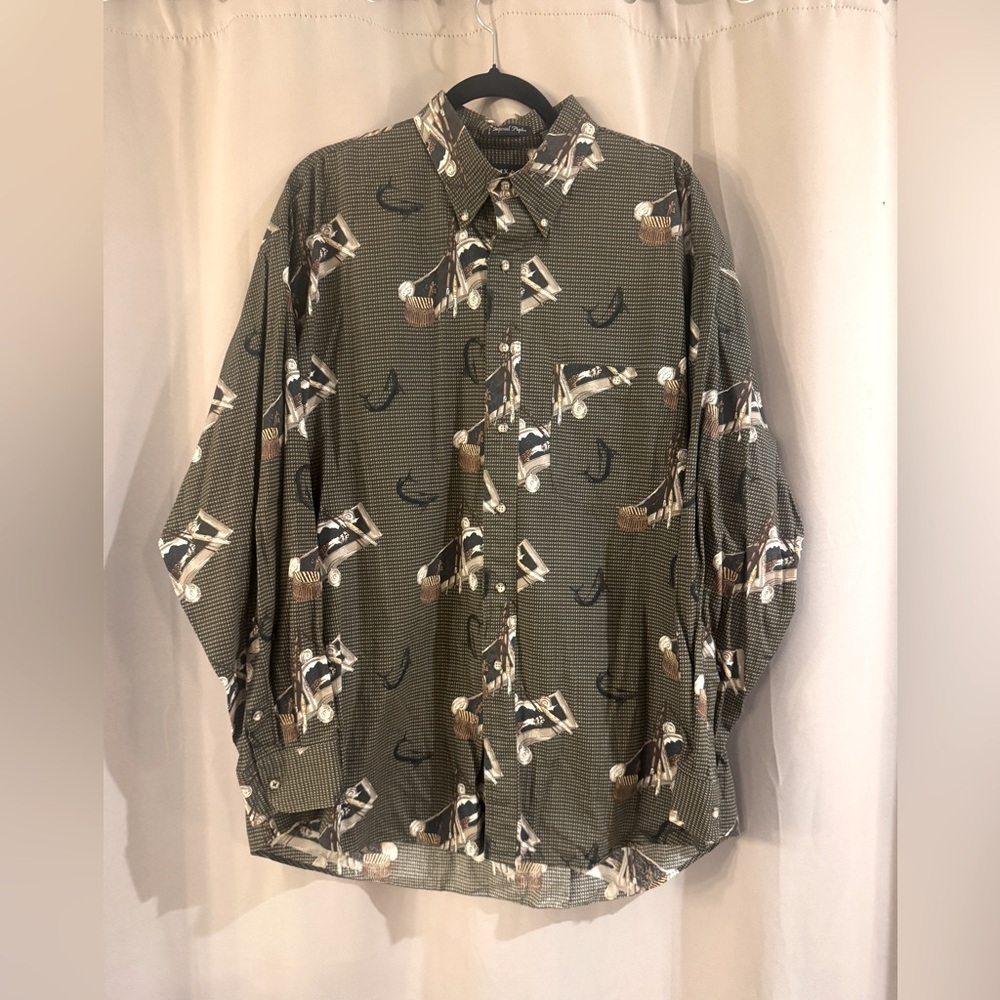 Salty Dog Vintage Patterned Button-Up Shirt